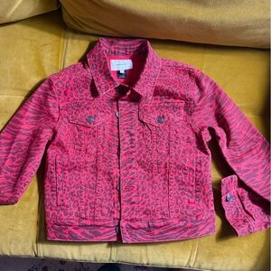 Women’s Current/Elliott Red Leopard Print denim Jacket